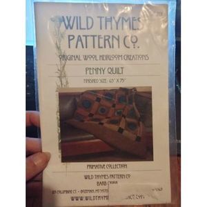 Wild Thyme‎ Pattern Co. Original Wool Heirloom Creations Penny Quilt #201...
